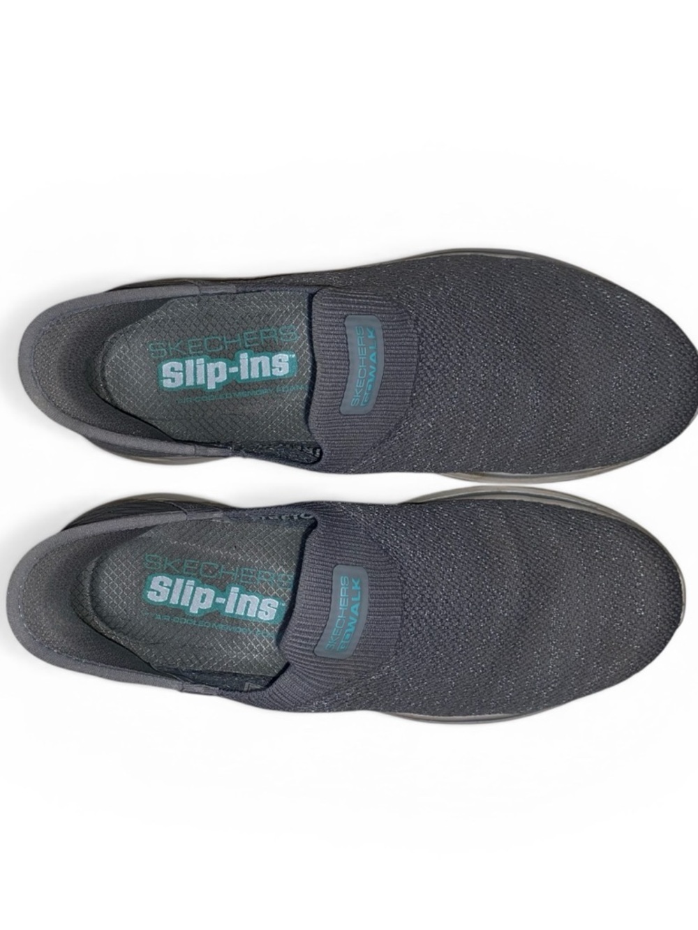 SKECHERS Slip In Walk 7 Slip On Sneakers Athletic Shoes Med Gray Aqua Trim SZ 8 - Picture 7 of 9